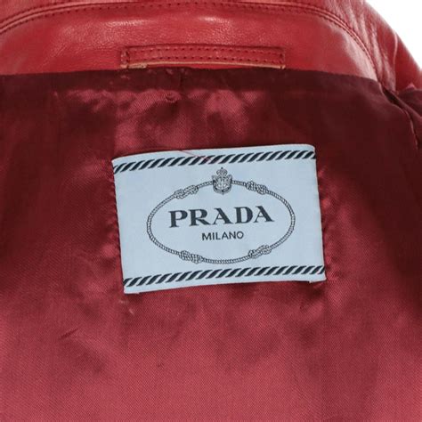 prada red leather jacket drake|Red Leather biker jacket .